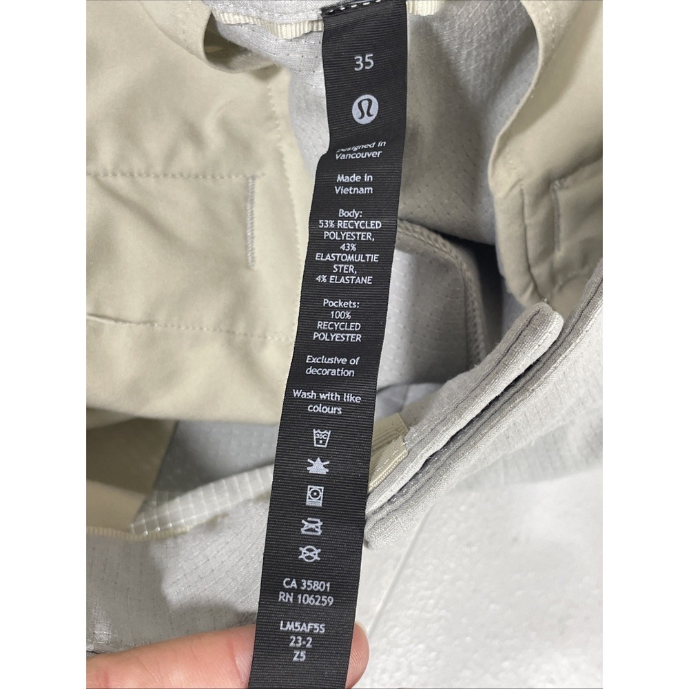 Lululemon Commission‎ Pants Mens Size 35x29 Ventlight Silver Stretch Office Golf - Picture 10 of 15